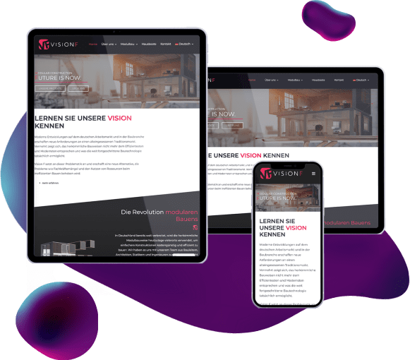 VisionF Responsive Designs auf Ipad, Laptop und Handy mit Bubble HG